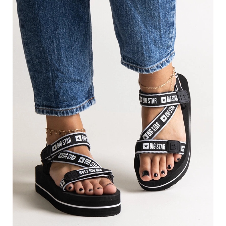 Sandale negre cu platformă Big Star NN274A525 negru 1