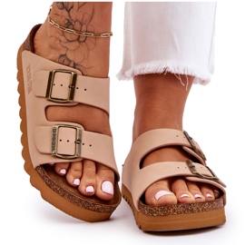 Papuci clasici Big Star pentru femei LL274478 Bej 4