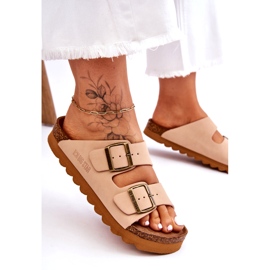 Papuci clasici Big Star pentru femei LL274478 Bej 2