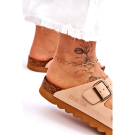 Papuci clasici Big Star pentru femei LL274478 Bej 1