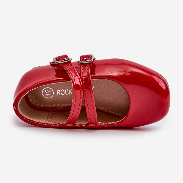 Balerini pentru copii din piele lacuta cu bretele Margenis rosii roșu 2 Balerini pentru copii din piele lacuta cu bretele Margenis rosii roșu 2