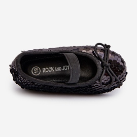 Balerini pentru copii decorati cu paiete, Black Weries negru 2 Balerini pentru copii decorati cu paiete, Black Weries negru 2