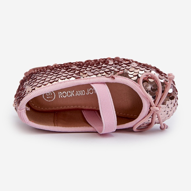 Balerini pentru copii decorati cu paiete, Weries roz 1 Balerini pentru copii decorati cu paiete, Weries roz 1