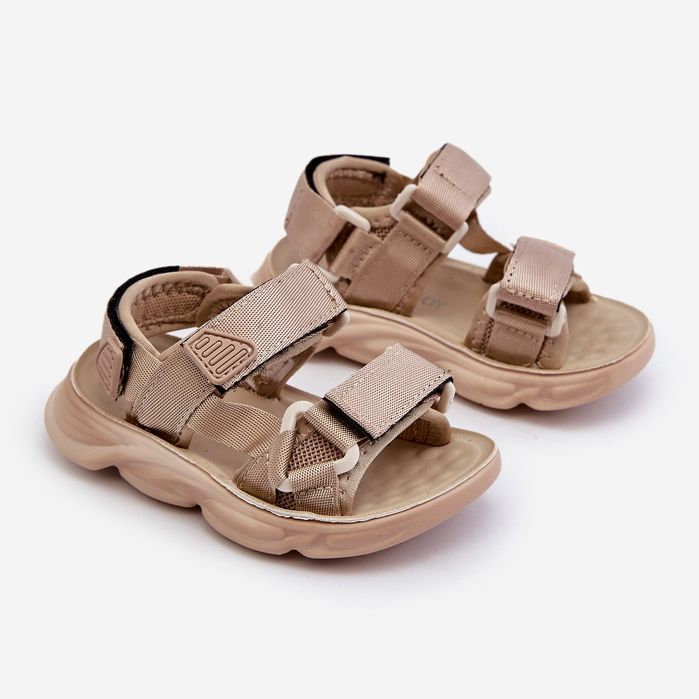 Sandale pentru copii cu inchidere Velcro, Beige Orretta bej 1