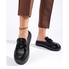 Flip-flops de damă, de culoare închisă, elegantă negru 1