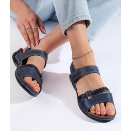 Sandale de dama albastre confortabile albastru 4