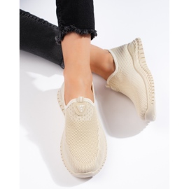 Tenisi dama bej din material textil 1