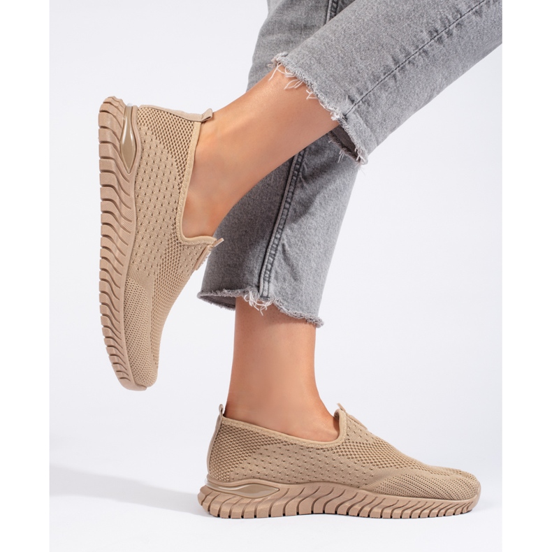 Tenisi dama din material textil maro 2 Tenisi dama din material textil maro 2