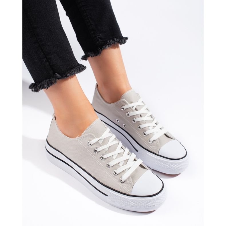 Adidași gri clasici de damă 1