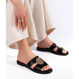 Flip-flops clasici de damă de culoare neagră negru 2