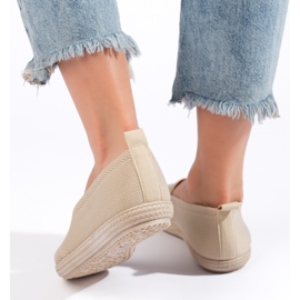 Slip-on damă din material bej 2