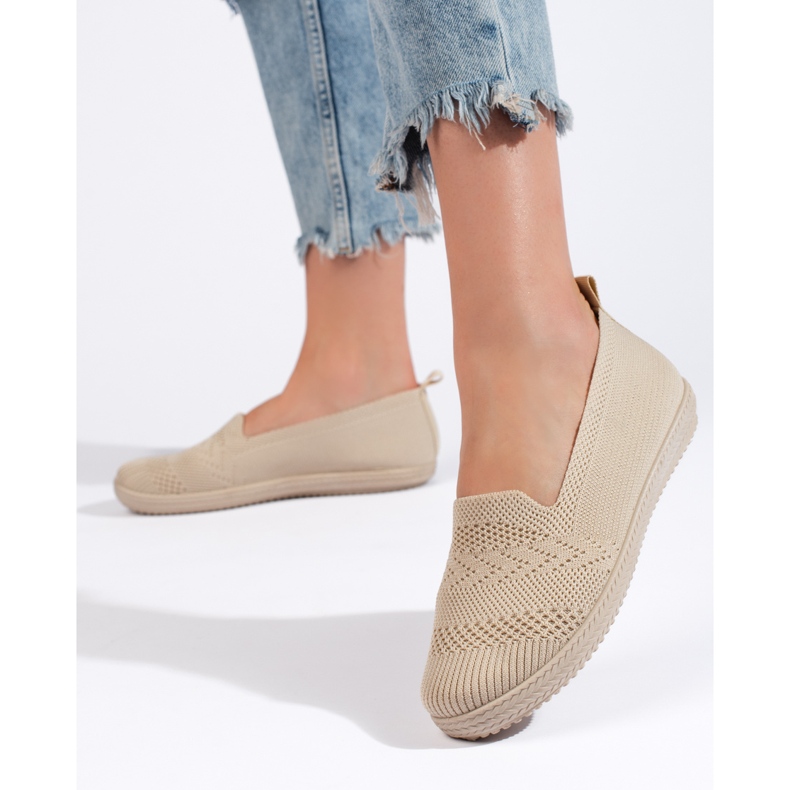 Slip-on damă din material bej 1