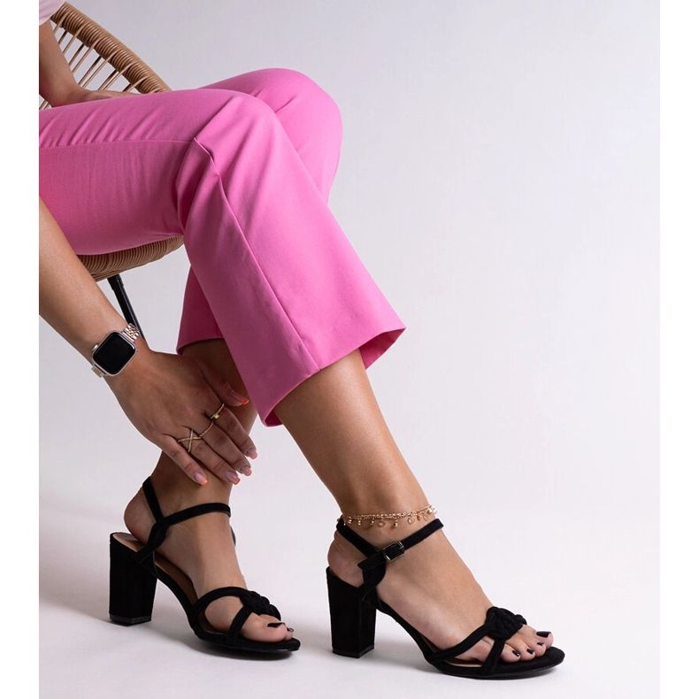 Sandale negre cu toc de la Shama negru 1