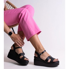 Sandale negre Reema cu pană negru 1