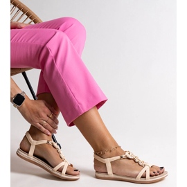 Sandale bej cu pietre Mimosa 1 Sandale bej cu pietre Mimosa 1