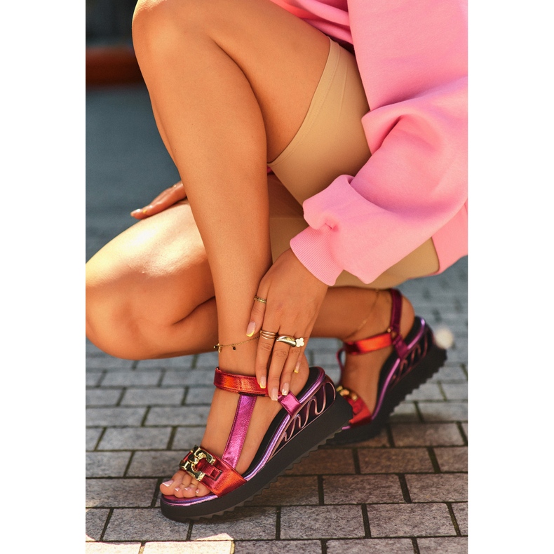 S.Barski Sandale cu pană pentru femei D&A CR954 violet 2 S.Barski Sandale cu pană pentru femei D&A CR954 violet 2