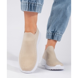 Pantofi sport slip-on dama bej 2