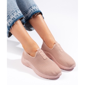 Tenisi roz din material textil 1