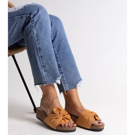 Papuci maro cu pană Ghaza din plută 1 Papuci maro cu pană Ghaza din plută 1