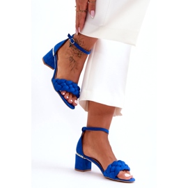 Seastar Sandale împletite din piele intoarsa albastra Essenza albastru 3