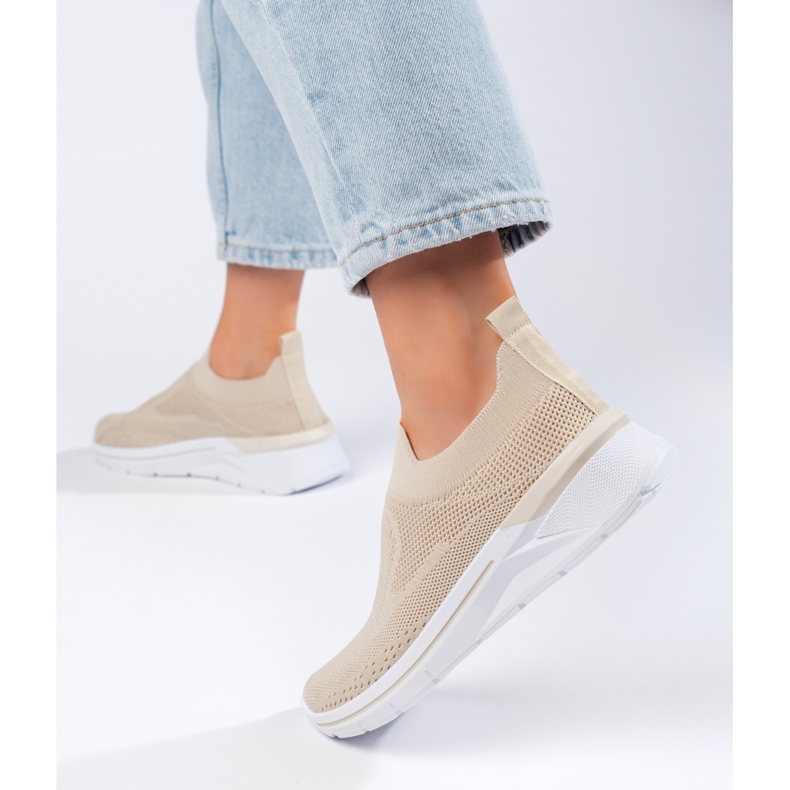 Pantofi sport textil bej 2