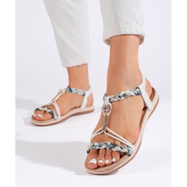 Sandale plate tricotate albe 1 Sandale plate tricotate albe 1