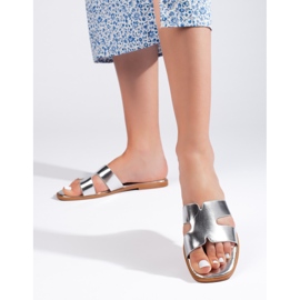 Flip-flops clasici argintii dama 1