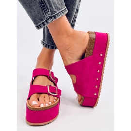 Papuci platforma din pluta Galzai Fuchsia roz 1