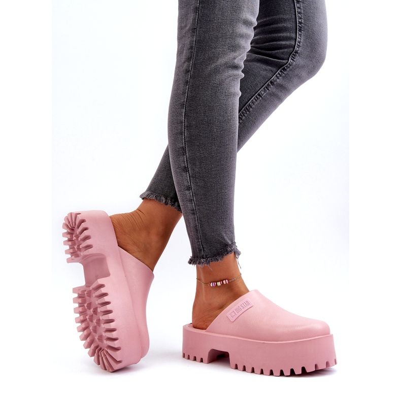 Flip-flops de damă On A Massive Sole Big Star NN274020 Roz 4