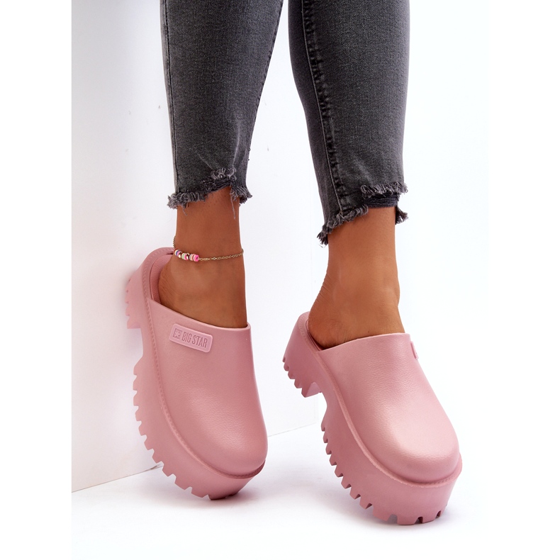 Flip-flops de damă On A Massive Sole Big Star NN274020 Roz 1