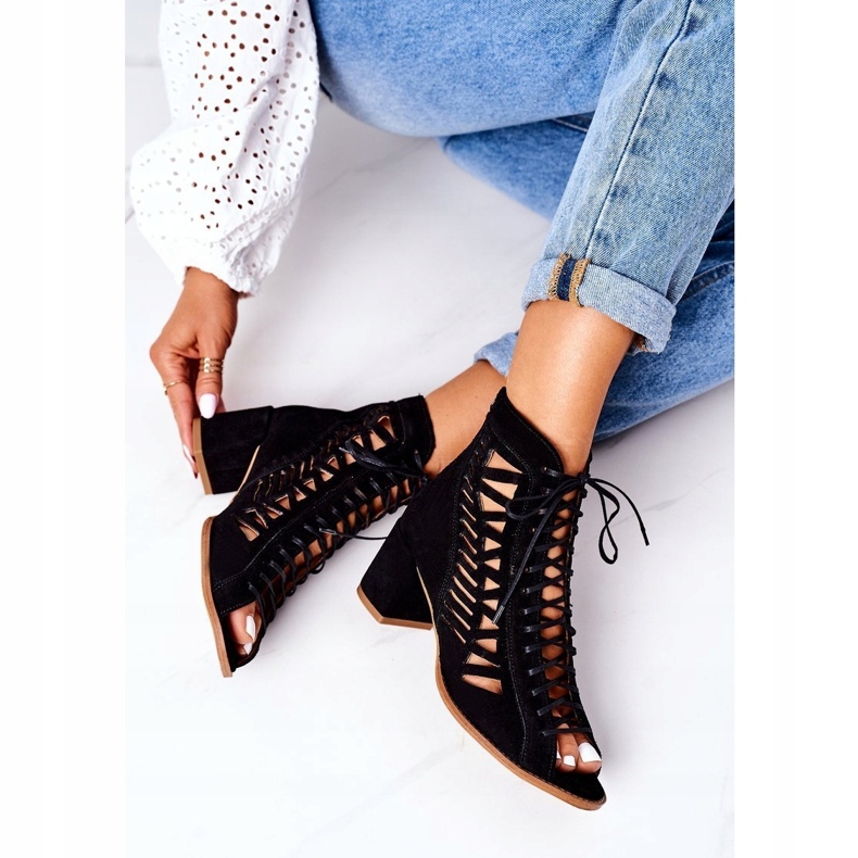 Cizme ajurate din piele intoarsa Maciejka 04040-01 Negru 4