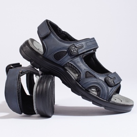 Sandale sport pentru bărbați bleumarin cu velcro albastru 1