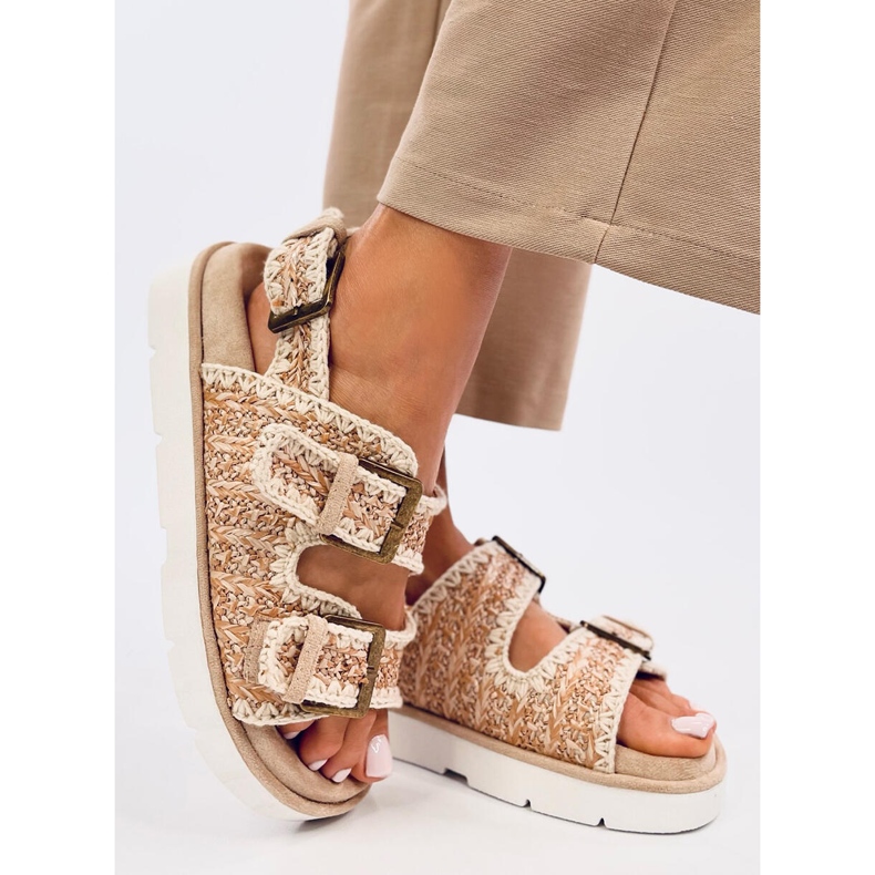Sandale cu platformă Badey Khaki bej 2