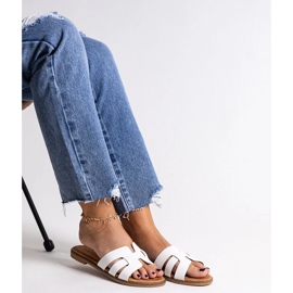 Flip-flops clasici albi cu decor Umayma 2 Flip-flops clasici albi cu decor Umayma 2