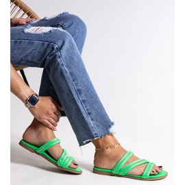 Flip-flops verzi cu strasuri de la Martinela verde 1