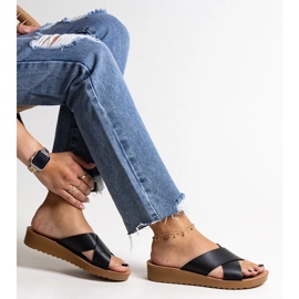 Mulți negri cu pană din piele ecologică Burtuka negru 1