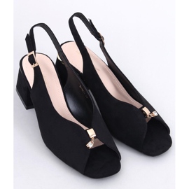 Floris Sandale negre cu toc negru 1 Floris Sandale negre cu toc negru 1