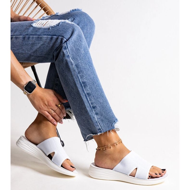 Tobogane albe cu platformă Linah 1