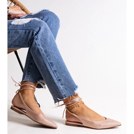 Balerini roz cu șireturi Safine, cu strasuri 1 Balerini roz cu șireturi Safine, cu strasuri 1