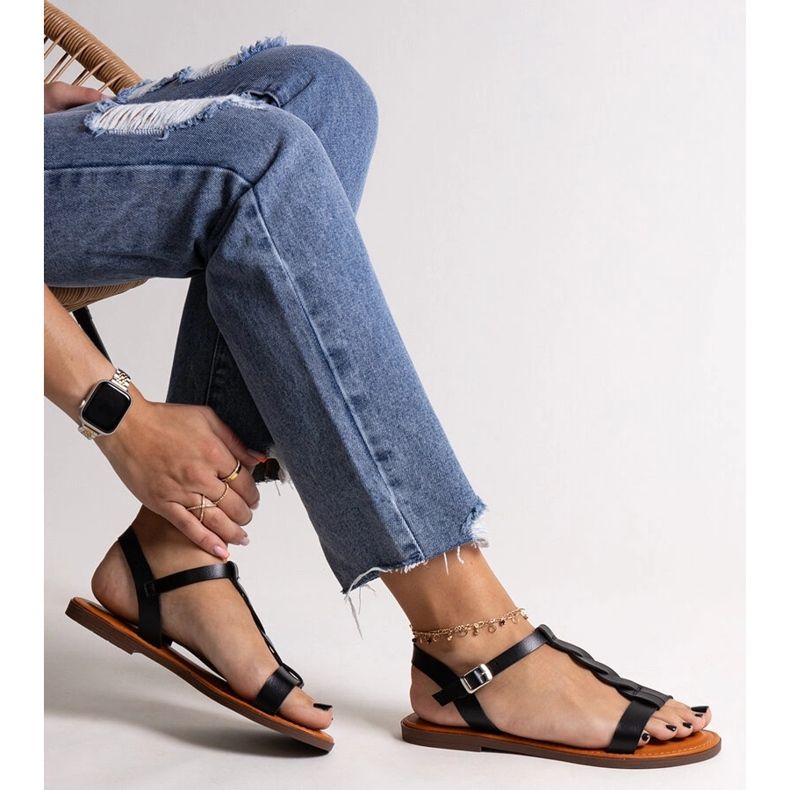 Sandale plate Black Amaranth negru 1