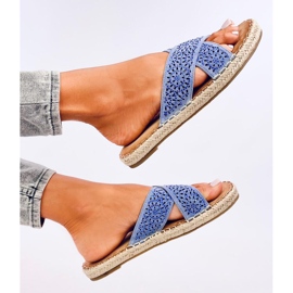 Șlapi espadrile de damă Bakou Blue albastru 5