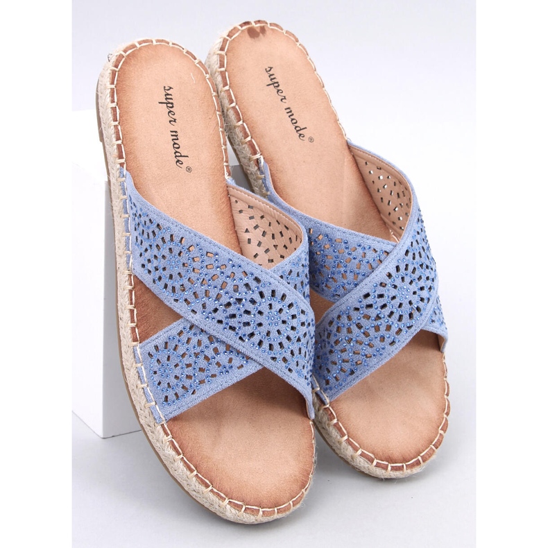Șlapi espadrile de damă Bakou Blue albastru 1
