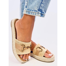 Flip-flops de tip espadrile Maters Khaki bej 3