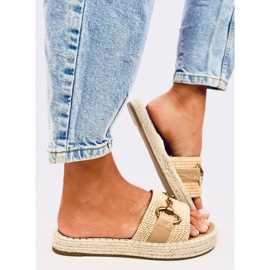 Flip-flops de tip espadrile Maters Khaki bej 4
