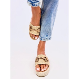 Flip-flops de tip espadrile Maters Khaki bej 2