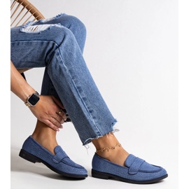 Mocasini albastru cu strasuri Mogha 1