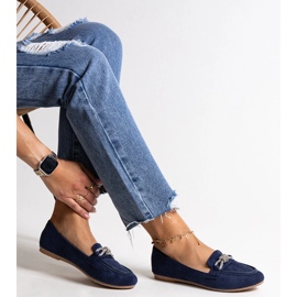 Mocasini bleumarin cu decor Jabira lucios albastru 1