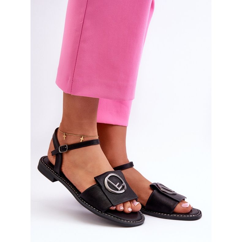 Sandale Dama Cu Decorat S.Barski KV27-045 Negru 1