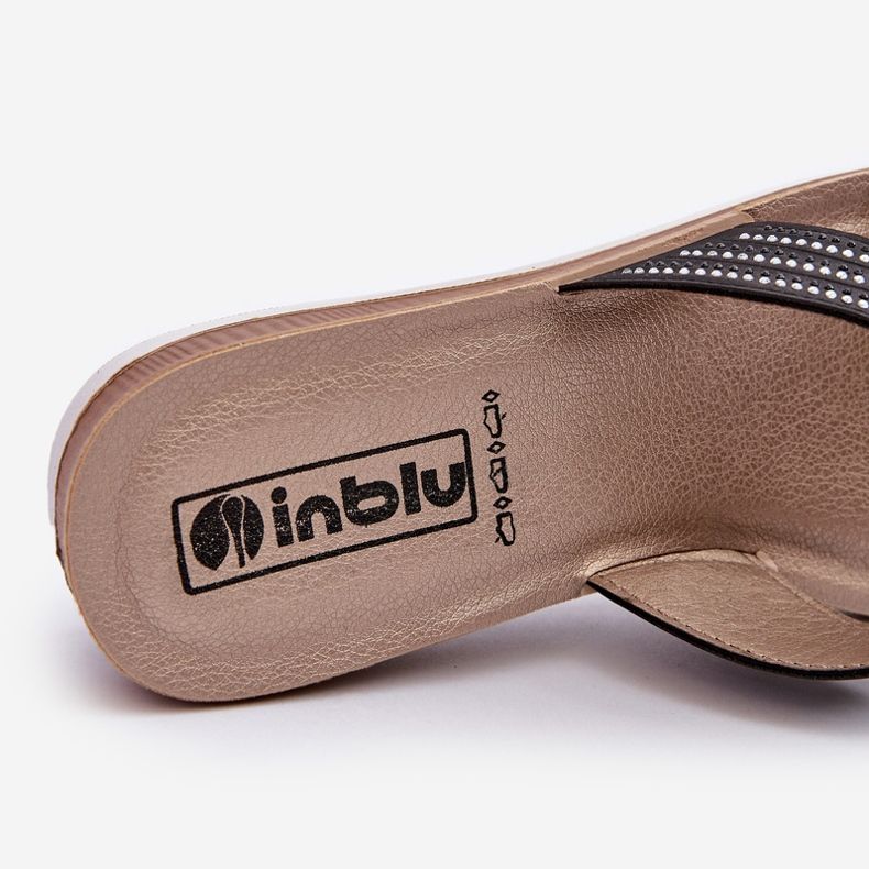 Flip-flops confortabili pentru femei cu zirconii cubi Inblu BV000037 Negru 1