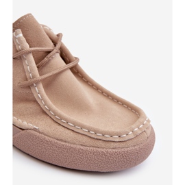 Sergio Leone SP021 Pantofi de damă din piele intoarsa bej 1